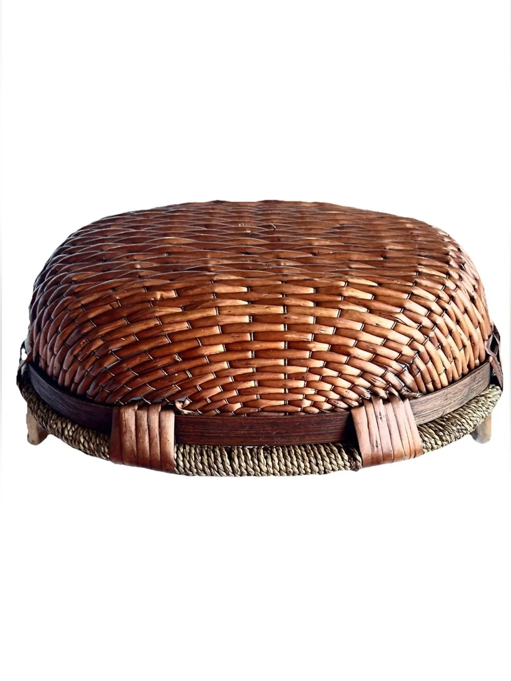 Woven Wicker Rattan Oval Basket Display Décor Storage Open Basket W/Handles 14”
